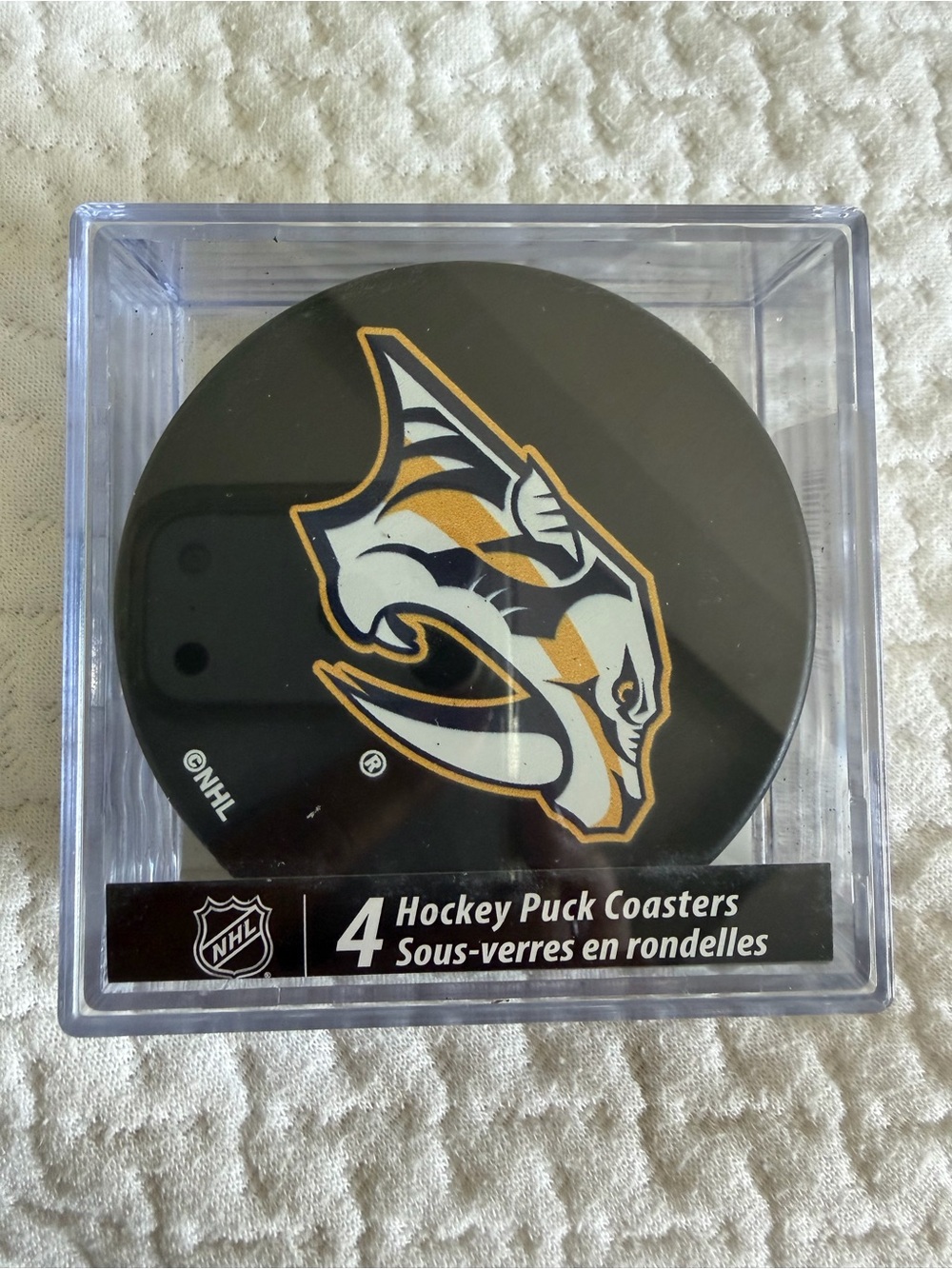 NHL Nashville Predators Puck Coaster Set - Black & Gold